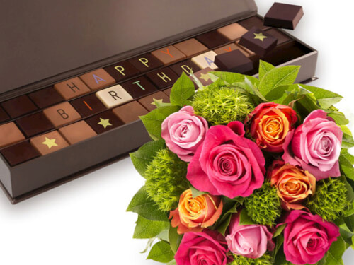Carte d'anniversaire-quelqu 'un Special-Fleurs et chocolats-Regal Femelle Qualité