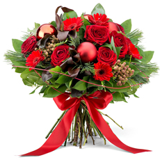 Fidèles à la tradition, nous avons préparé pour les fêtes de fin d'année ce charmant bouquet en rouge.