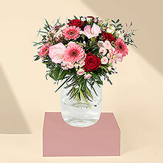 Roze & Rood Boeket Medium