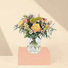 Zalmkleurig & Roze Mix Boeket Medium