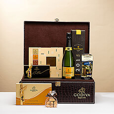 Godiva Luxurious Large Croco Hamper & Veuve Clicquot 2012