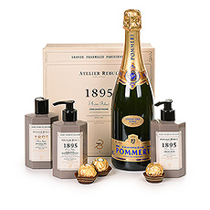 Atelier Rebul 1895 geschenkset, Pommery Grand Cru champagne & Ferrero Rocher