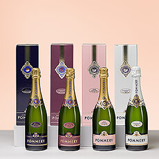 Geniet van het volledige gamma Pommery Apange champagnes in deze degustatiecollectie. Dit buitengewone champagnegeschenk bevat Apanage Rosé, Apanage Blanc De Blanc, Apanage Blanc De Noir en Apanage Brut.