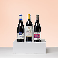 Franse wijn is het summum van luxe en plezier. Dit trio Franse wijnen is een stijlvol cadeau voor zakelijke gelegenheden, verjaardagen, bedankjes en felicitaties.