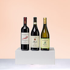 Découvrez les délicieux vins d'Italie lors de cette dégustation de vins italiens en trio comprenant le Barolo "La Morra" Rouge d'Elio Filippino et deux vins Bolgheri de la Fattoria Terre del Marchesato, l'un blanc et l'autre rouge.
