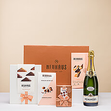 Niks is eleganter dan de combinatie van Franse Champagne en Belgische pralines. Dit exquise geschenk onthult de perfectie van Neuhaus luxe chocolade en Pommery Blanc de Blancs champagne.