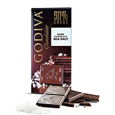 Godiva Tablet Pure Chocolade 50% Zeezout, 100 g