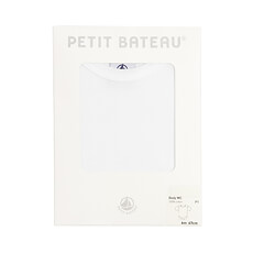 Petit Bateau Set Van 2 Witte Bodies Met Lange Mouwen, 6 maanden - 67 cm