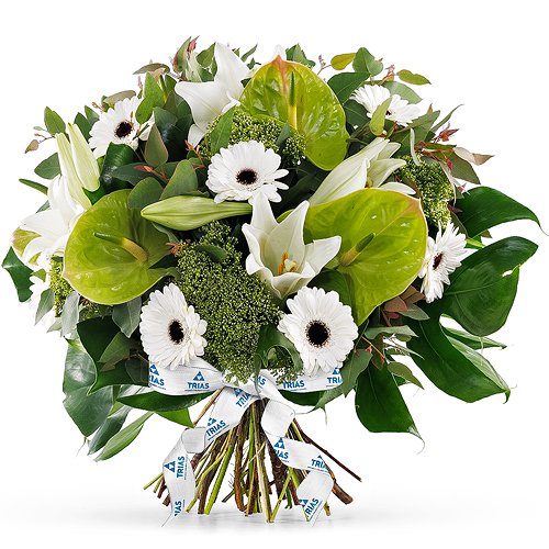 Trias Bouquet Blanc Scintillant - Medium (30 cm)