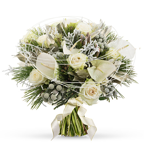 Bouquet Blanc de Noël Large - 35 cm