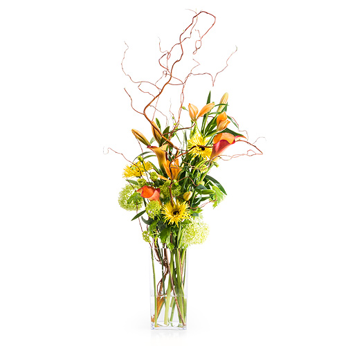 Bouquet avec Fleurs Jaunes et Oranges