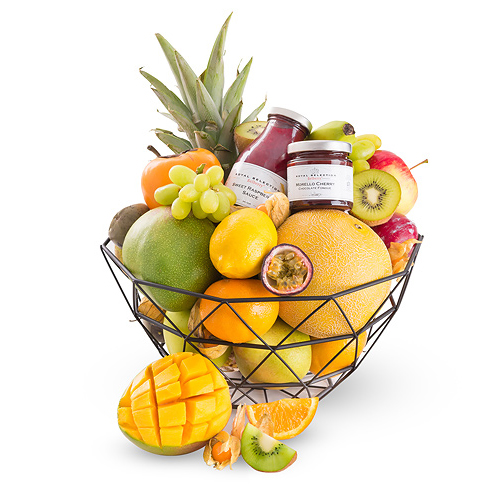 Metalen Fruitmand, Chocoladefondue en Frambozencoulis