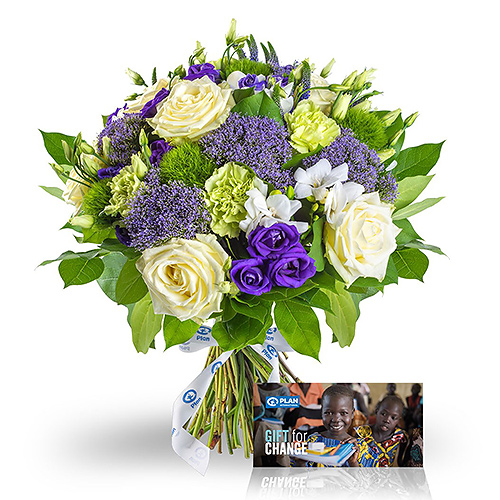Plan International Boeket van Hoop & Plan Gift Card 'Alle meisjes naar School!'