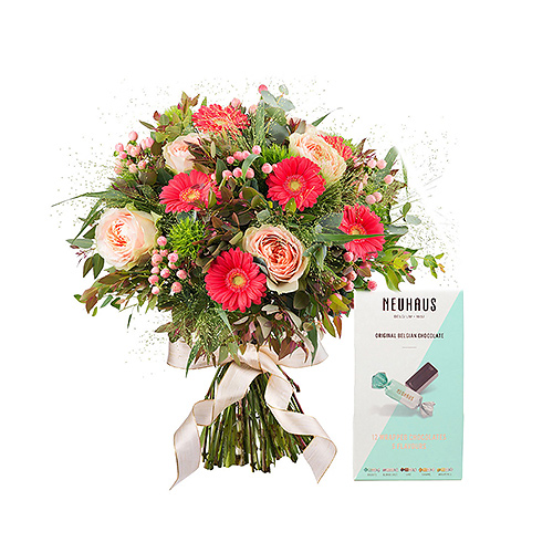Seasonal Bouquet with Neuhaus Chocolate