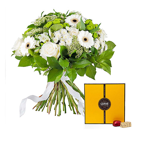 Simply White boeket & Corné Port-Royal chocolade