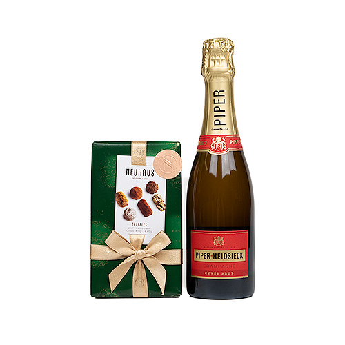 Moët Imperial champagne & Neuhaus Kerst truffels geschenkset