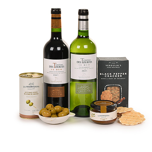 Hospitality geschenk Large met Château les Tourtes wijn & tapas