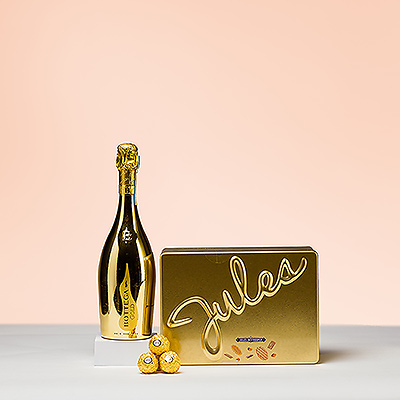 Coffret Cadeau Imprimé « Flocons » + 3 Bouteilles Champagne Moet et Chandon  Brut et Brut Rosé - PersoWine