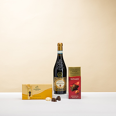 L'accord parfait entre le vin rouge et les chocolats Godiva ne peut être manqué.