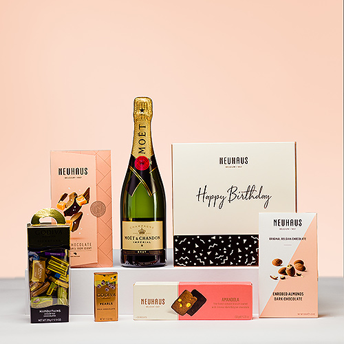 Coffret cadeau Chocolats Premium & Moët Happy Birthday