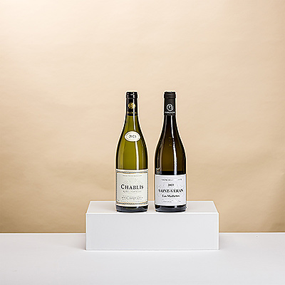 Envoyez un cadeau qui incarne le style avec ce duo de dégustation de vin blanc français. Il est idéal pour les cadeaux d'entreprise, les fêtes, les anniversaires et les remerciements.