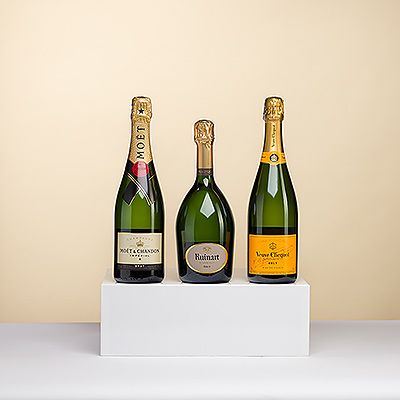 Offrez à quelqu'un l'expérience élégante d'une dégustation de champagne avec ce trio de champagnes exquis à déguster entre amis.