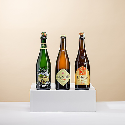 Ce trio de tripels belges présente trois bières dorées fortes fabriquées selon les traditions monastiques.