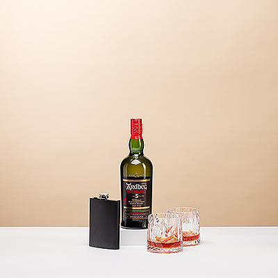Ardbeg 5 Years Wee Beastie and 2 glasses