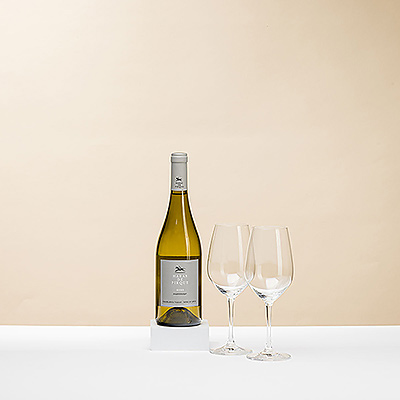 Dégustez une élégante bouteille de Haras de Pirque Chardonnay avec une paire de magnifiques verres à vin Schott Zwiesel.