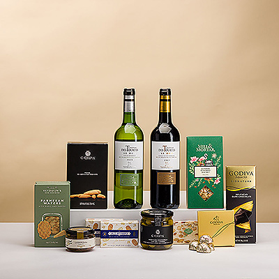Op zoek naar een zoet en hartig geschenk voor fijnproevers met wijn dat zeker in de smaak zal vallen? Deze nieuwe editie van onze bestseller Hospitality Tray Deluxe is de perfecte keuze.