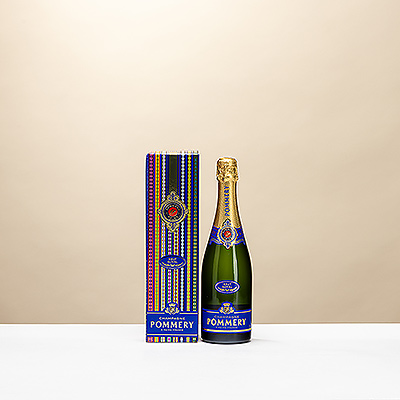 Ce coffret cadeau Pommery en édition spéciale constitue une présentation très originale.