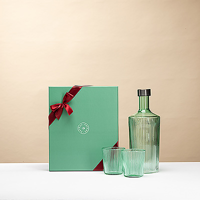 Offrez le Coffret Paveau Bondi : 1 bouteille raffinée & 2 verres élégants dans un coffret cadeau. Un présent durable et élégant pour toutes occasions.