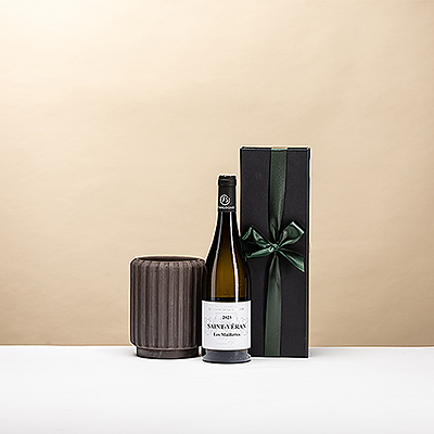 Profitez du élégant Saint-Véran Wine Cooler Gift Set avec un raffiné Saint-Véran et un élégant rafraîchisseur à vin. Un élégant cadeau vin pour chaque dîner ou apéritif convivial.