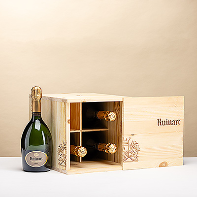 Le 6R6 de Ruinart 4 Bouteilles en Coffret Bois réunit quatre bouteilles de la cuvée emblématique de Ruinart dans un coffret en bois élégant—un cadeau d6exception pour les amateurs de Champagne .