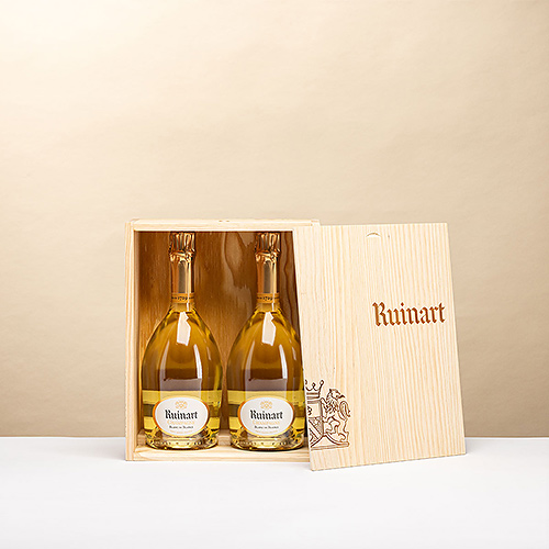 2 Bouteilles de Ruinart Blanc de Blancs en Coffret Bois