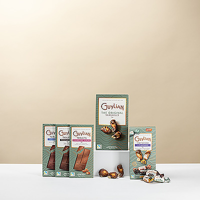 Profitez du Guylian Belgian Chocolate Delight avec son raffinée chocolat belge et ses délicieuses pralines. Un savoureux cadeau chocolaté pour chaque doux moment de plaisir.
