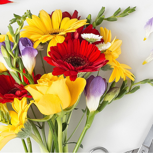 Abonnement Fleurs au bureau multicolore