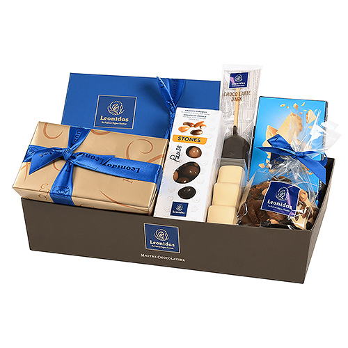 Leonidas Chocolade Blauwe Geschenkmand