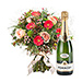 Boeket seizoensbloemen & champagne Pommery Blanc De Blancs [01]
