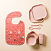 Mushie Set de Repas Blush & Bavoir Mr. Chat [01]