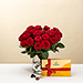 Bouquet de 20 Roses Rouges avec Chocolats Godiva [01]